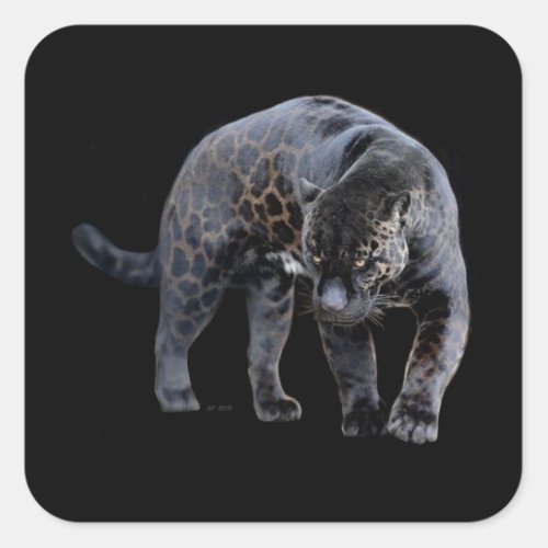 Jaguar Diablo black small square stickers