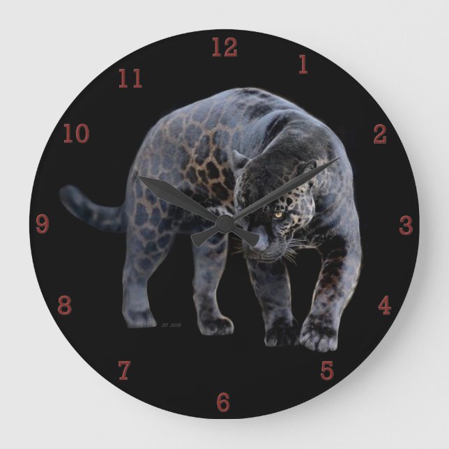 Jaguar Diablo black wall clock (Front)