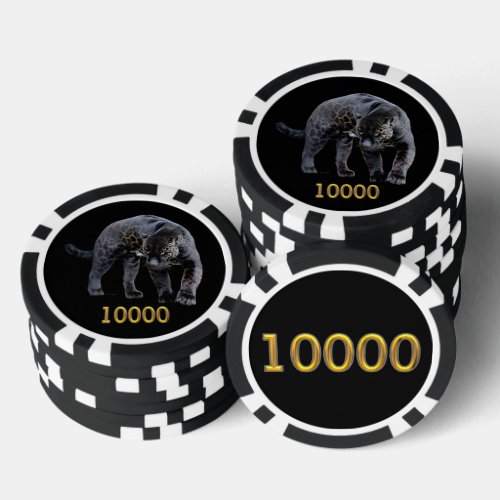 Jaguar Diablo blk black gold 1K striped poker chip