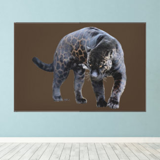 Jaguar Diablo brown canvas print w frame