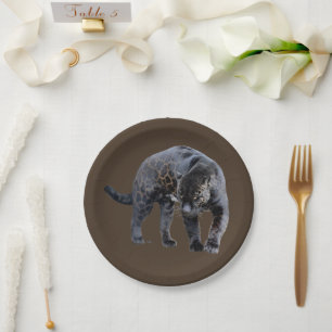 Jaguar Diablo brown paper plates