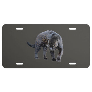 Jaguar Diablo gray aluminum car license plate