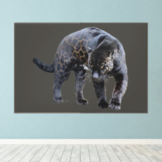 Jaguar Diablo gray canvas print w frame