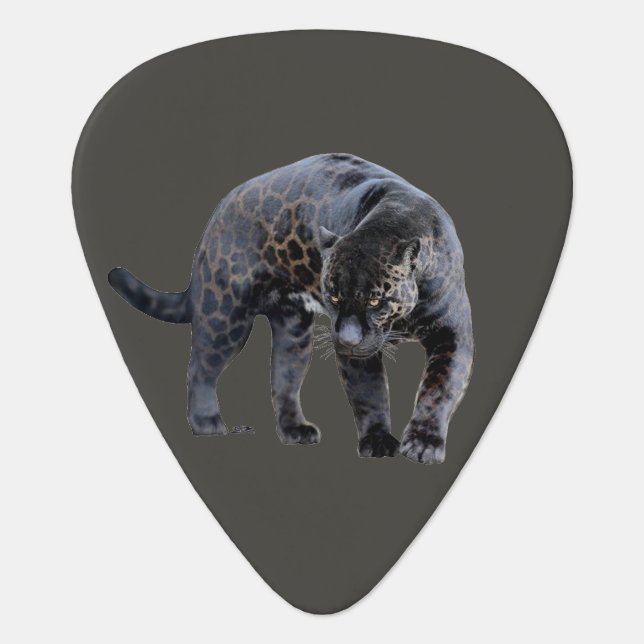 Jaguar Diablo gray guitar pick (Front)