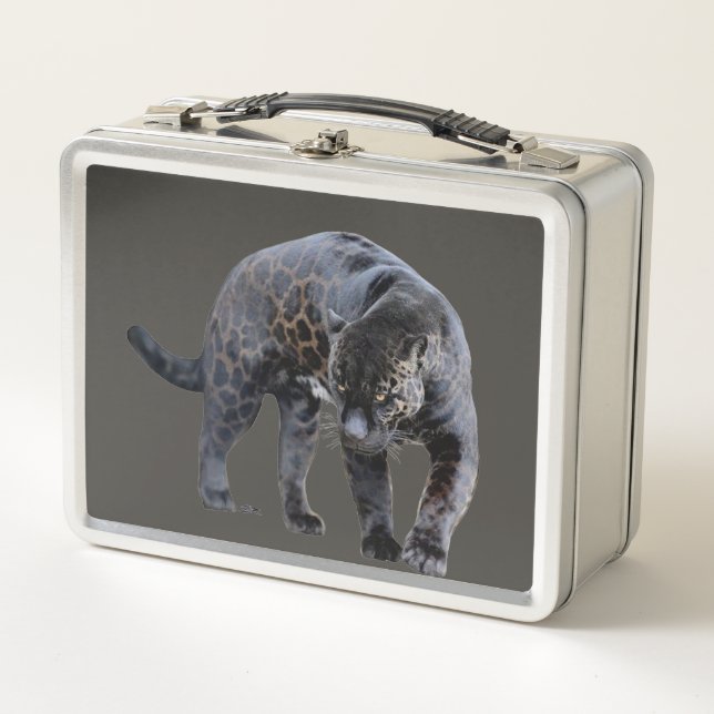 Jaguar Diablo gray stainless lunchbox (Front)