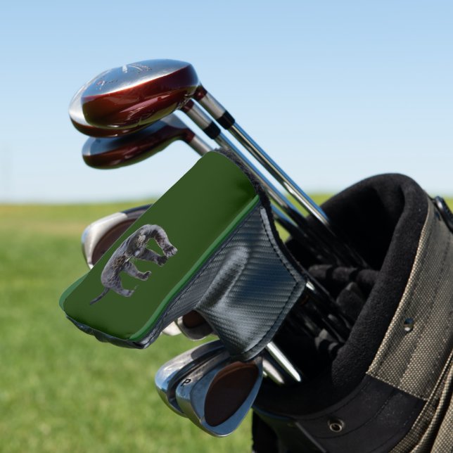 Jaguar Diablo green golf club putter cover (In Situ)