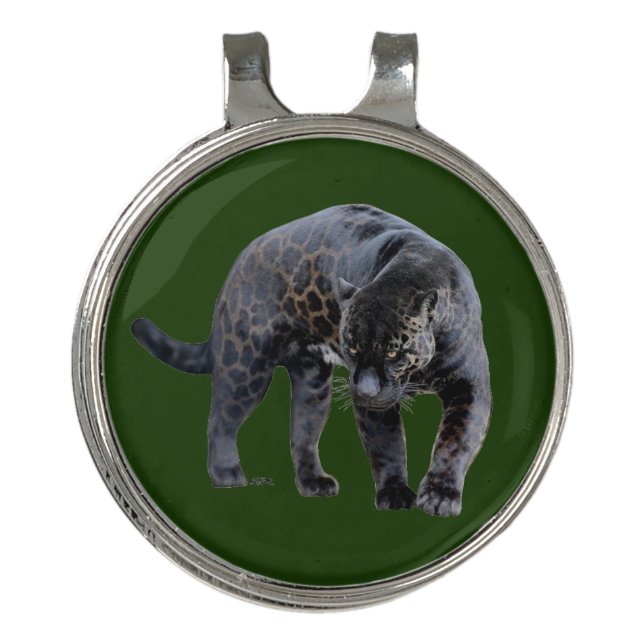Jaguar Diablo green golf hat clip ball marker (Front)
