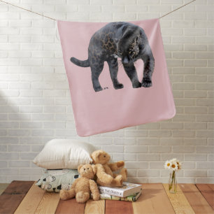 Jaguar Diablo pink baby blanket