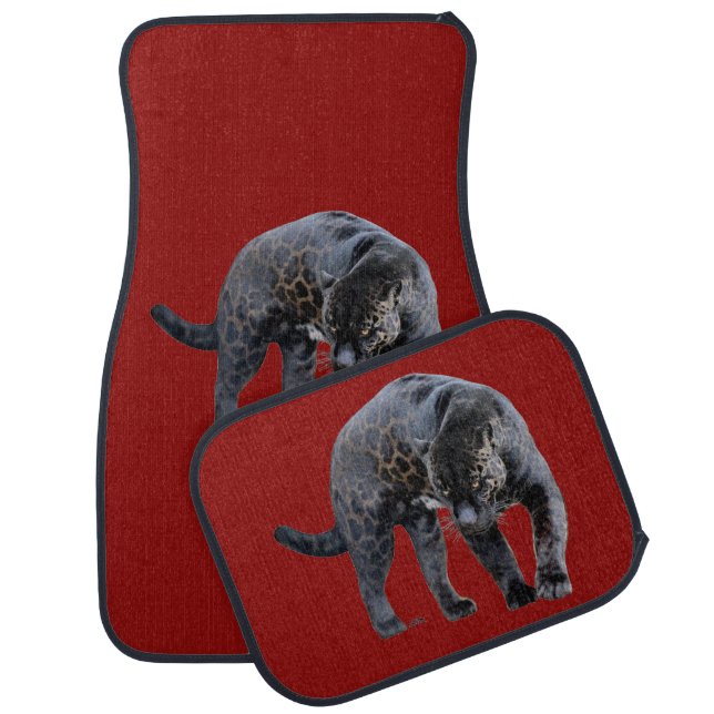 Jaguar Diablo red car mats front and rear (Set)
