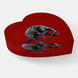 Jaguar Diablo red glass heart paperweight
