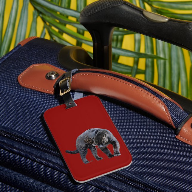 Jaguar Diablo red luggage tag (Front Insitu 1)