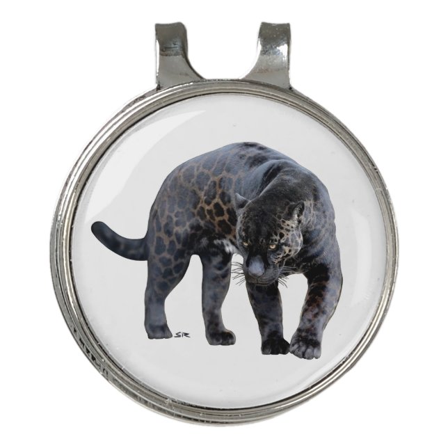 Jaguar Diablo white golf hat clip ball marker (Front)