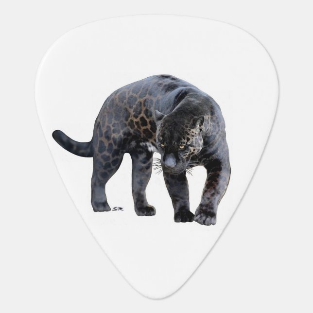 Jaguar Diablo white guitar pick (Front)