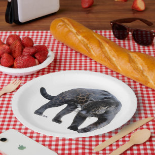 Jaguar Diablo white large paper plates