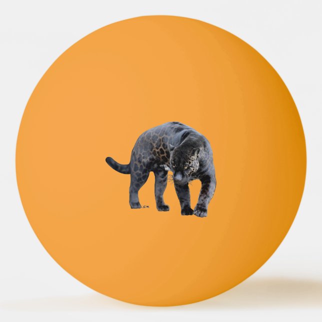 Jaguar Diablo yellow glow 1 star ping pong ball (Front)