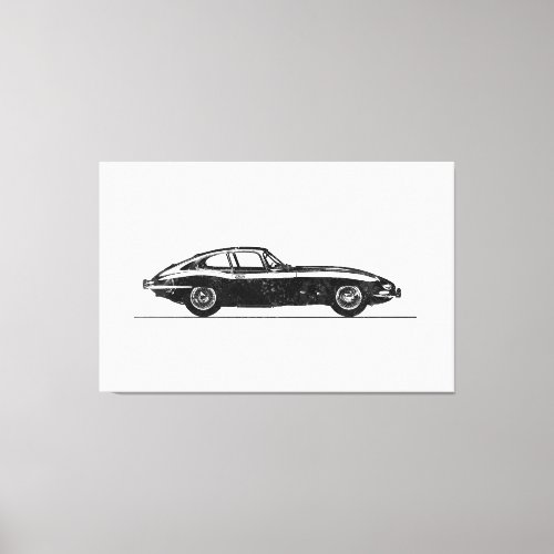 Jaguar E_Type Coupe 1961 Black and White Canvas Print