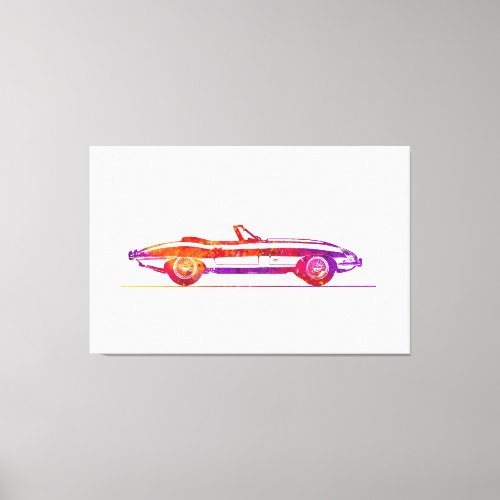 Jaguar E_Type Coupe 1961 Watercolor Canvas Print