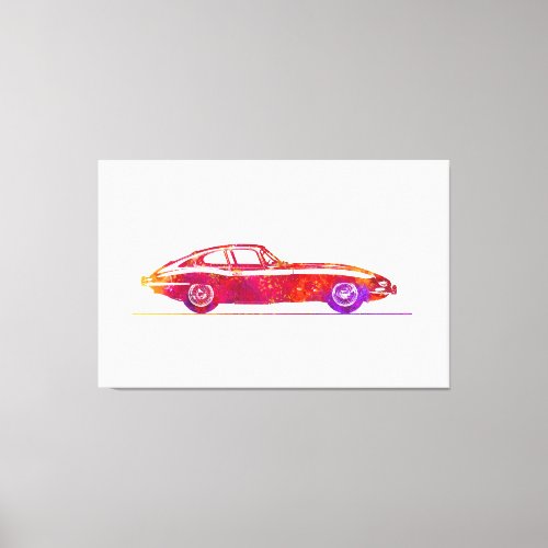 Jaguar E_Type Coupe 1961 Watercolor Canvas Print