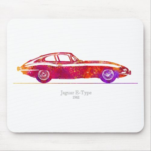 Jaguar E_Type Coupe 1961 Watercolor Mouse Pad