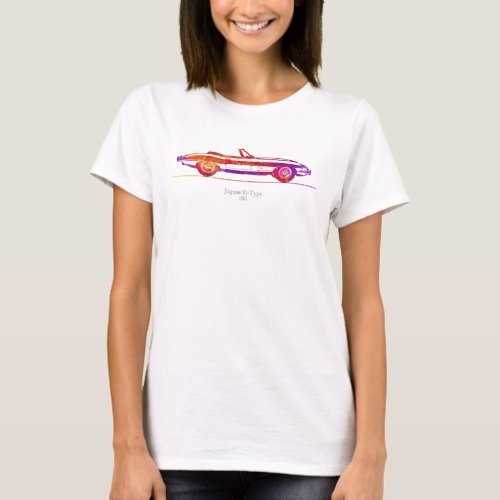 Jaguar E_Type Coupe 1961 Watercolor T_Shirt