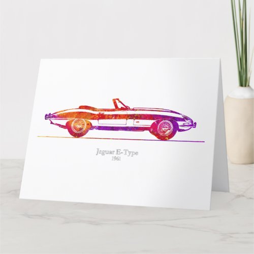 Jaguar E_Type Coupe 1961 Watercolor Thank You Card