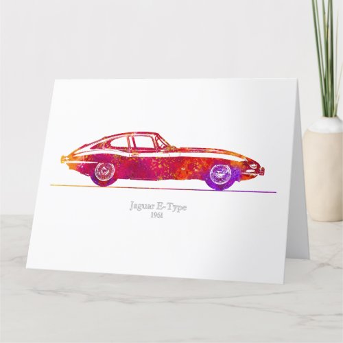 Jaguar E_Type Coupe 1961 Watercolor Thank You Card