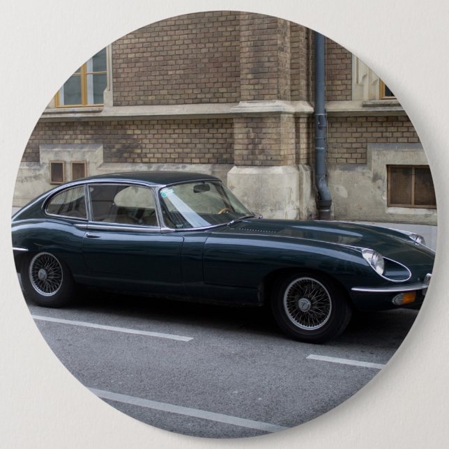 Jaguar E-Type Hardtop Pinback Button (Front)