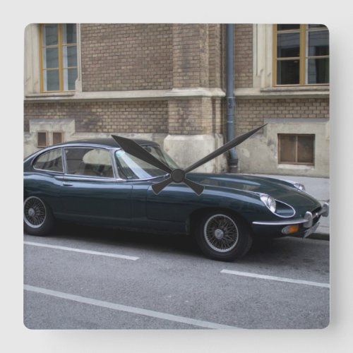 Jaguar E_Type Hardtop Square Wall Clock