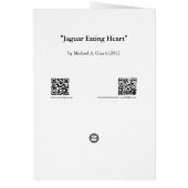Jaguar Eating Heart (lt green wc) Cards (Back)
