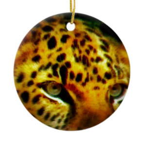Jaguar Eyes Ceramic Ornament