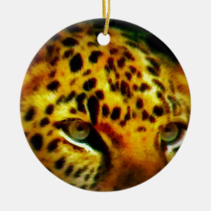 Jaguar Eyes Ceramic Ornament