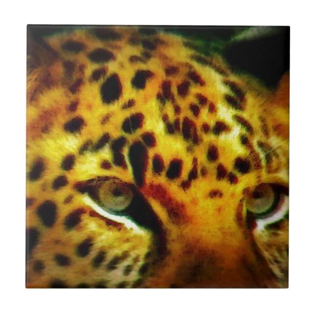 Jaguar Eyes Ceramic Tile (Front)