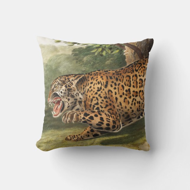 Jaguar (Felis onca) Illustration Throw Pillow (Front)