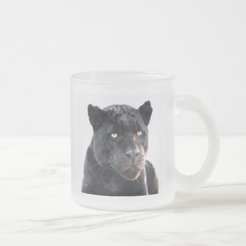 Jaguar Frosted Glass Coffee Mug