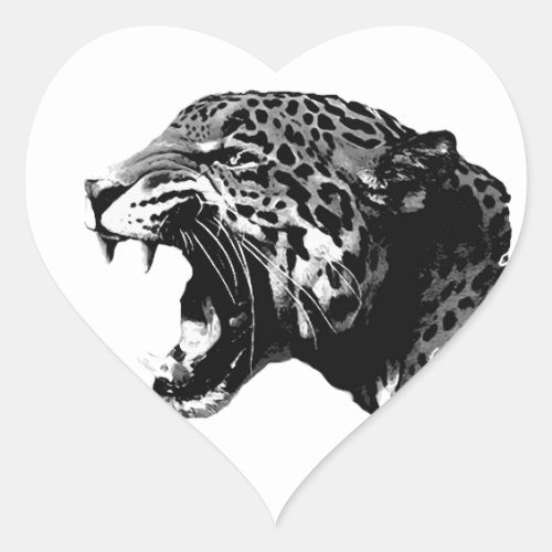 Jaguar Heart Sticker