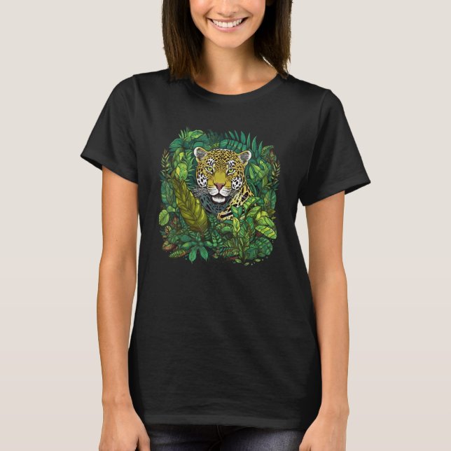 Jaguar In Jungle Big Cat  Print Graphic 1 T-Shirt (Front)
