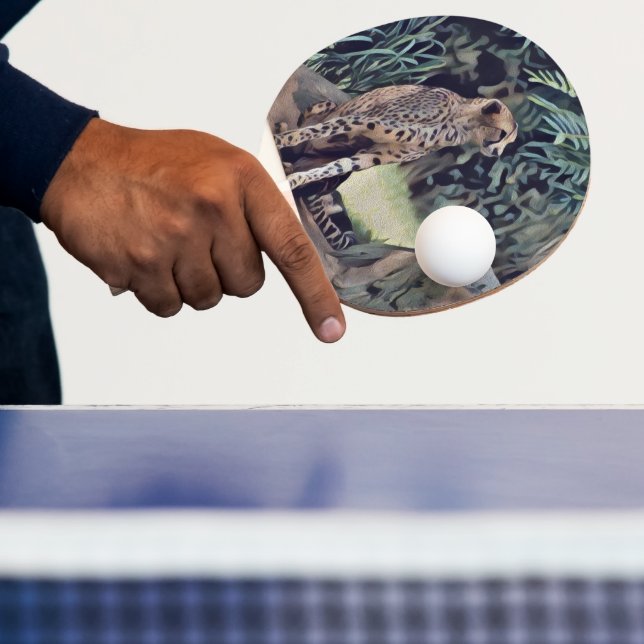 Jaguar In The Forest Oil Paint, Ping Pong Paddle (Insitu)