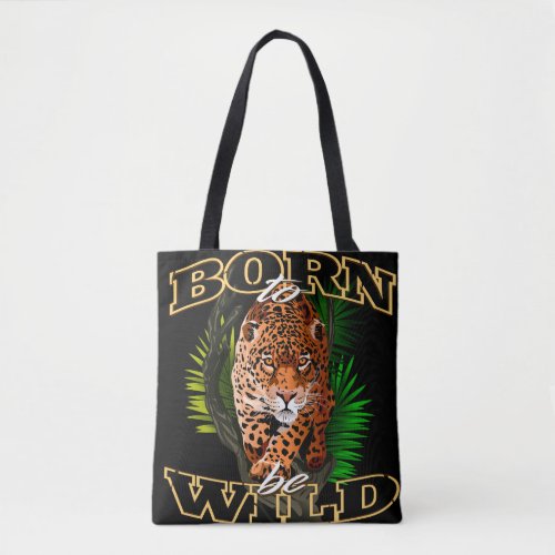 jaguar in the jungle fierce staring leopard born t tote bag