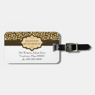 Jaguar Leopard Ribbon Luggage Tag