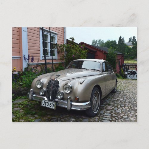 Jaguar Mark 2 in Porvoo Finland Postcard