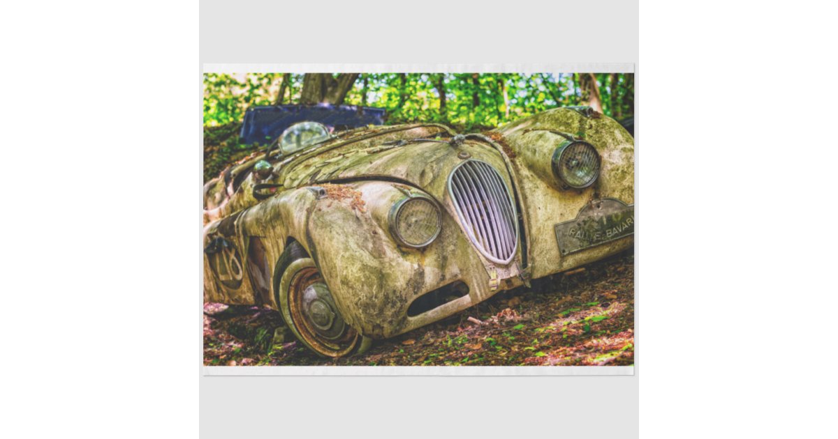 Jaguar Old Car Vintage 20x30 Decoupage Tissue Paper | Zazzle