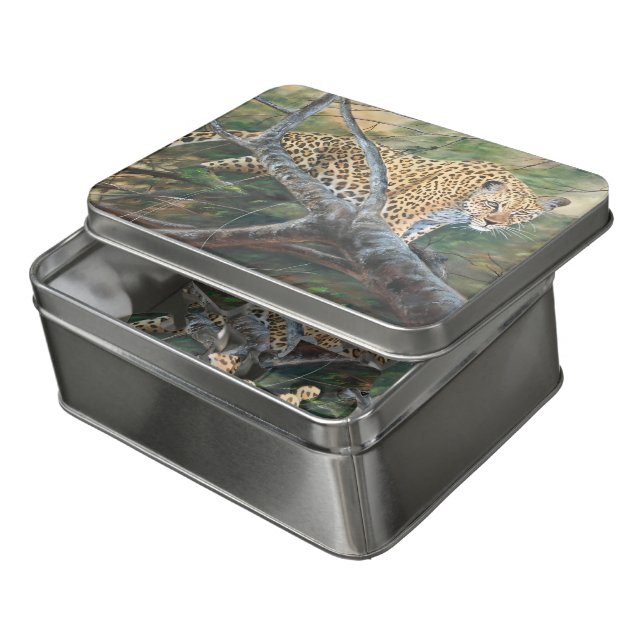 Jaguar on the Prowl  Jigsaw Puzzle (Lid Open)