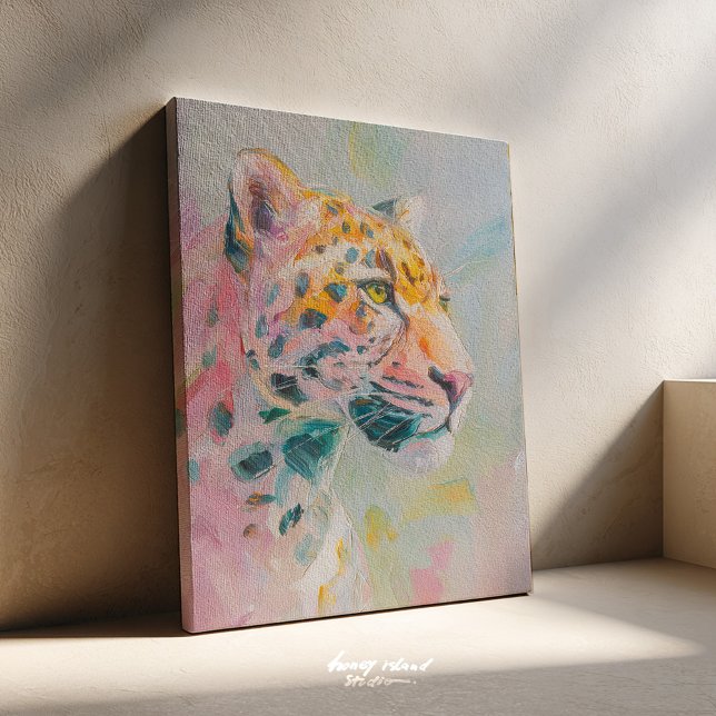 Jaguar Painting – Wild Jungle Art Print, Tropical  Canvas Print (jaguar art print, wild animal art, jungle decor, tropical wall art, wildlife painting, exotic nature)