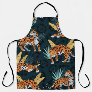 Jaguar Palms Seamless Vintage Pattern Apron