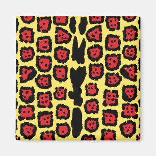 Jaguar Pattern in Blood Orange on Lemon Curd Magnet