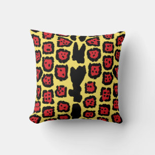 Jaguar Pattern in Blood Orange on Lemon Curd Throw Pillow