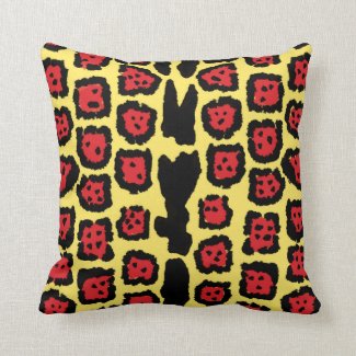 Jaguar Pattern in Blood Orange on Lemon Curd Throw Pillow