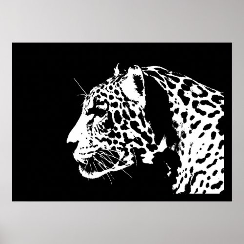 Jaguar Poster Print _ Black  White Jaguar Posters