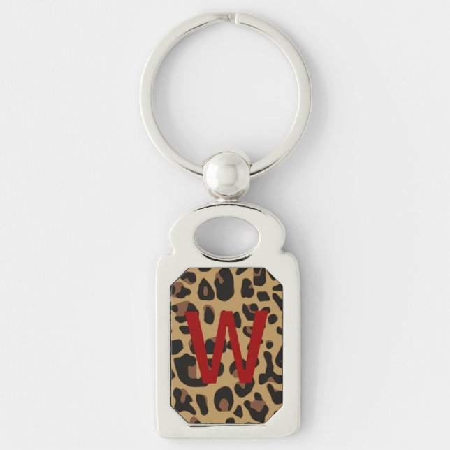 Jaguar Print Monogram Key Chain (Front)