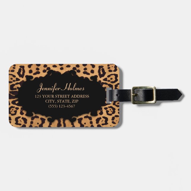 Jaguar Print Personalized luggage tag (Front Horizontal)